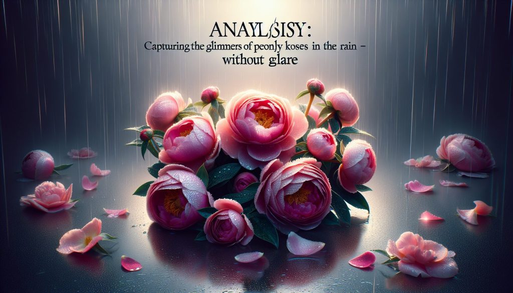 Разбор: Поймать блики пионовидные розы под дождем — без бликов