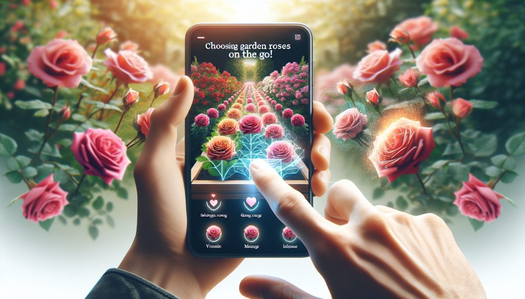 План подобрать реквизит садовые розы на смартфон с движением
