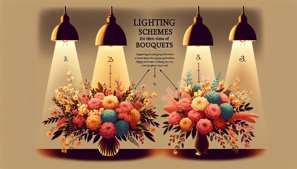 Световые схемы для трёх размеров букетов