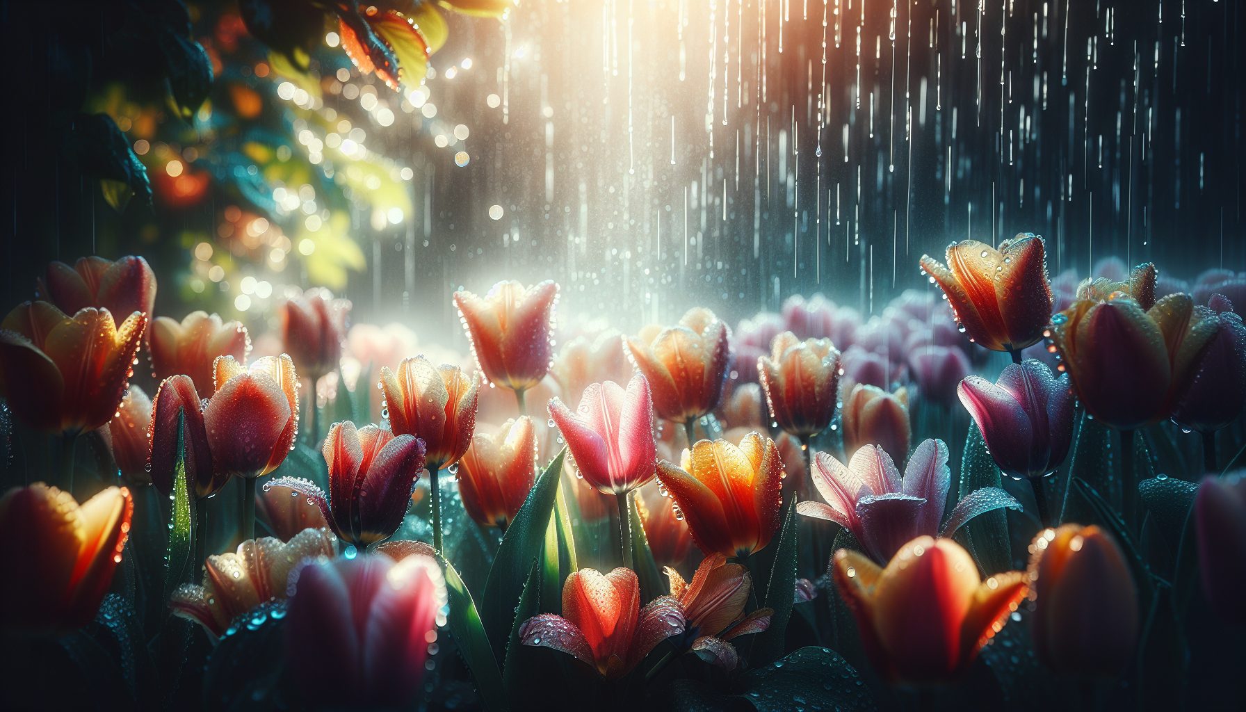 Как дождь делает тюльпаны по-настоящему фотогеничными