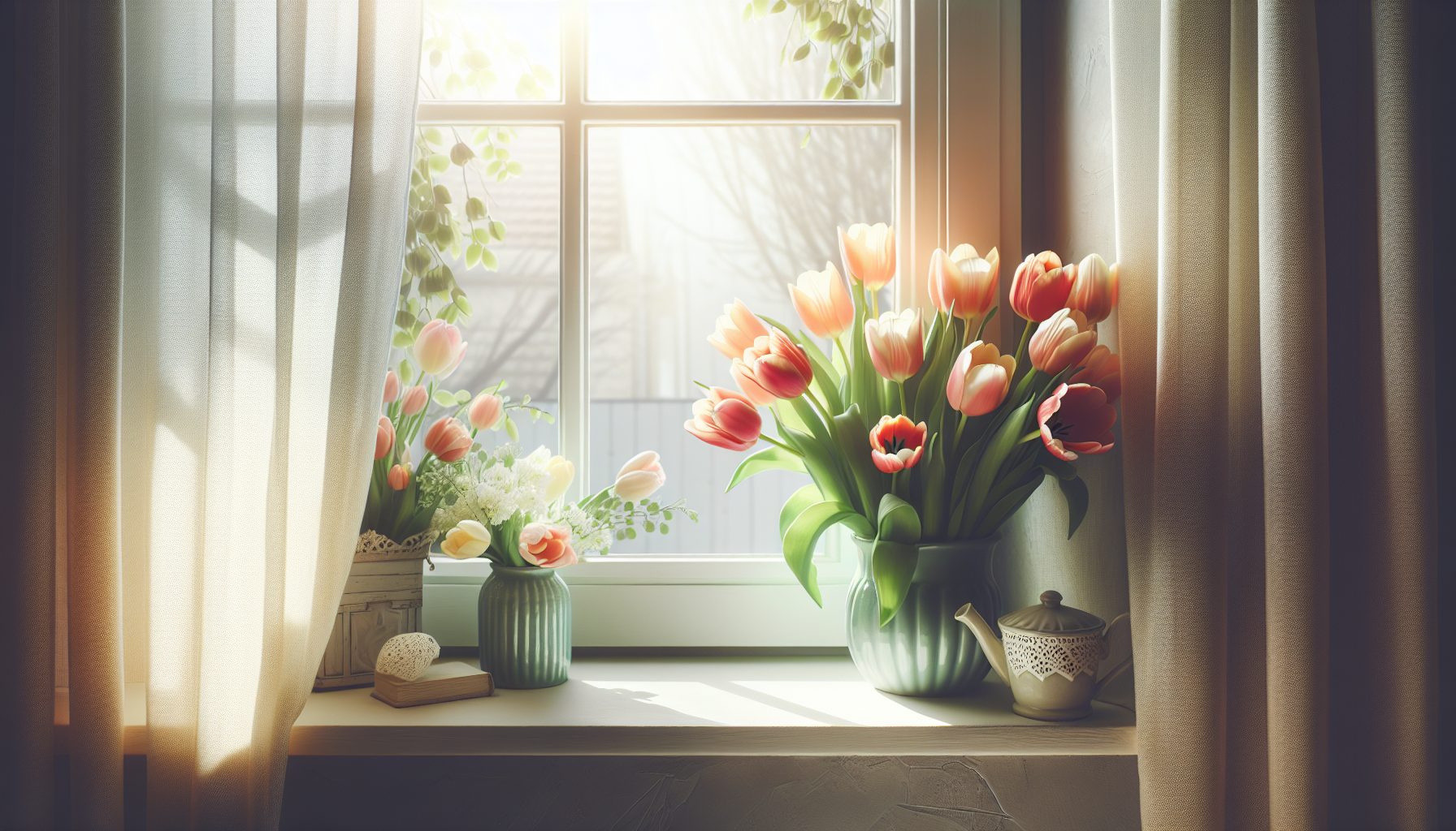 Почему именно весенние тюльпаны и окно