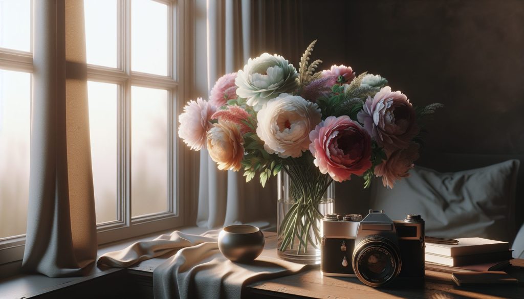 Зачем настроить свет пионовидные розы: в стиле пленки, дома у окна