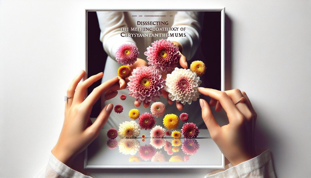 Разбор подобрать реквизит хризантемы — на белом фоне, с отражениями