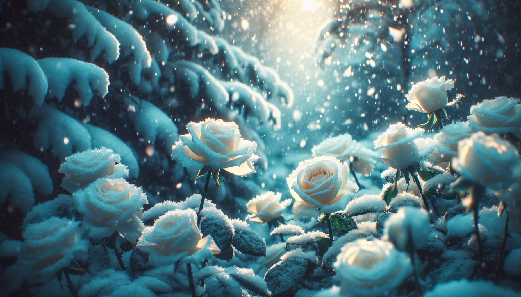 Белые розы в снегопад: где начинается магия образа