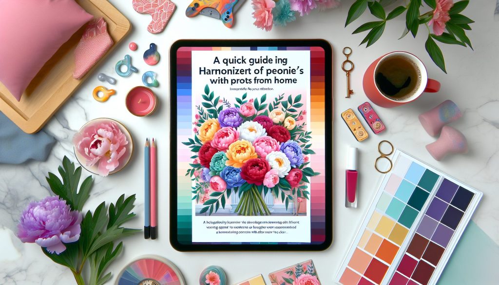 Быстрый старт подружить цвета букет пионов: с реквизитом из дома, для обложки YouTube