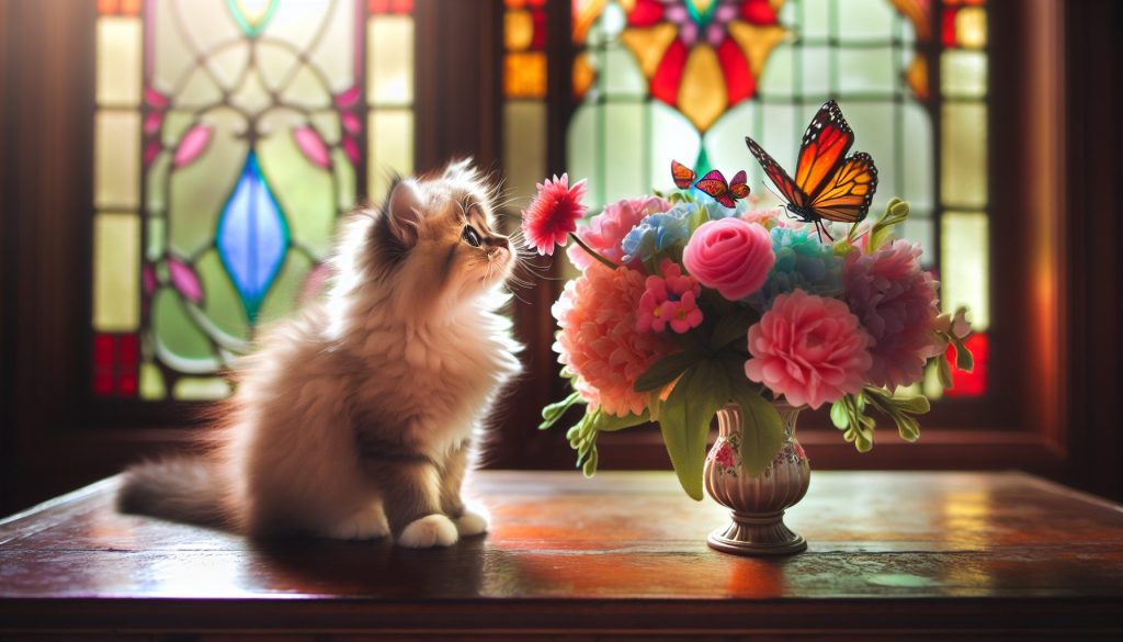 Букет и кот: идеи милых, но не банальных фотографий