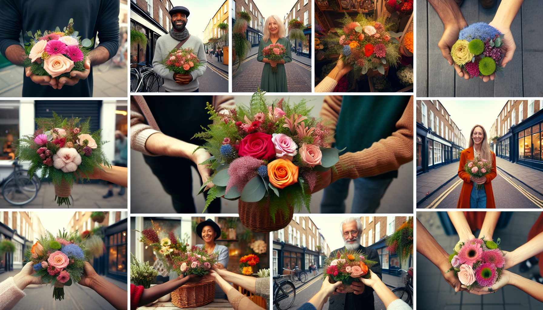 Люди и букеты: добавляем жизнь