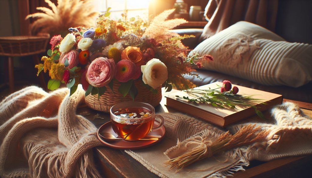 Букет и чай: уютные фотосценарии для ленивого воскресенья