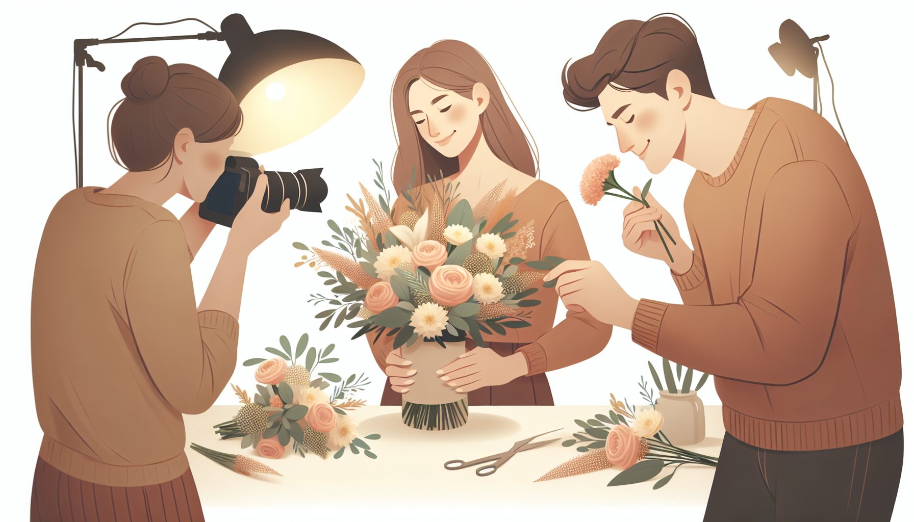 Мини-инструкция: как по шагам снять естественный кадр с букетом